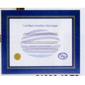 Blue Leatherette Certificate Holder Frame